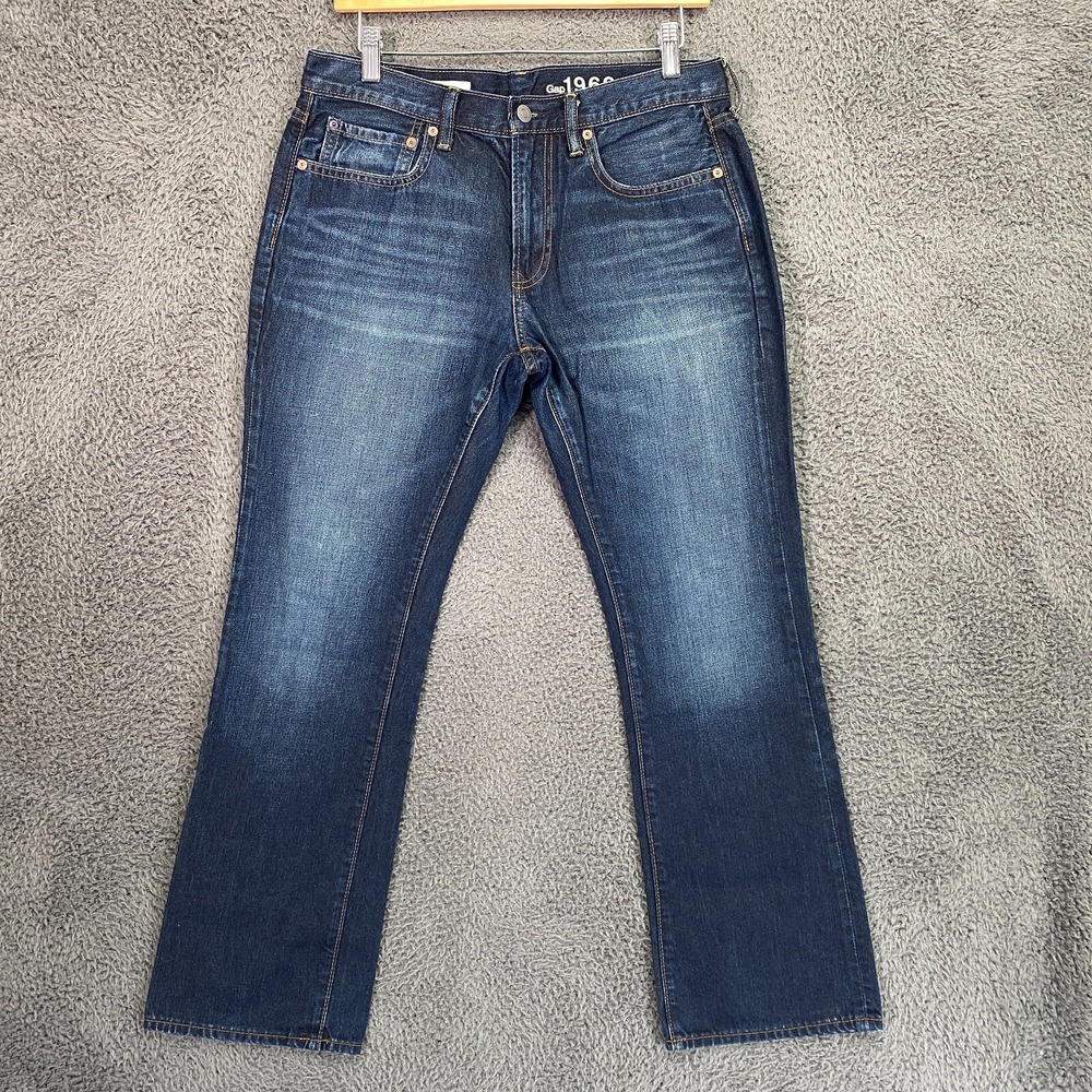 Gap 1969 Bootcut Jeans Mens 31x30 fit 32x29 Medium Wash Cotton Denim Whiskered